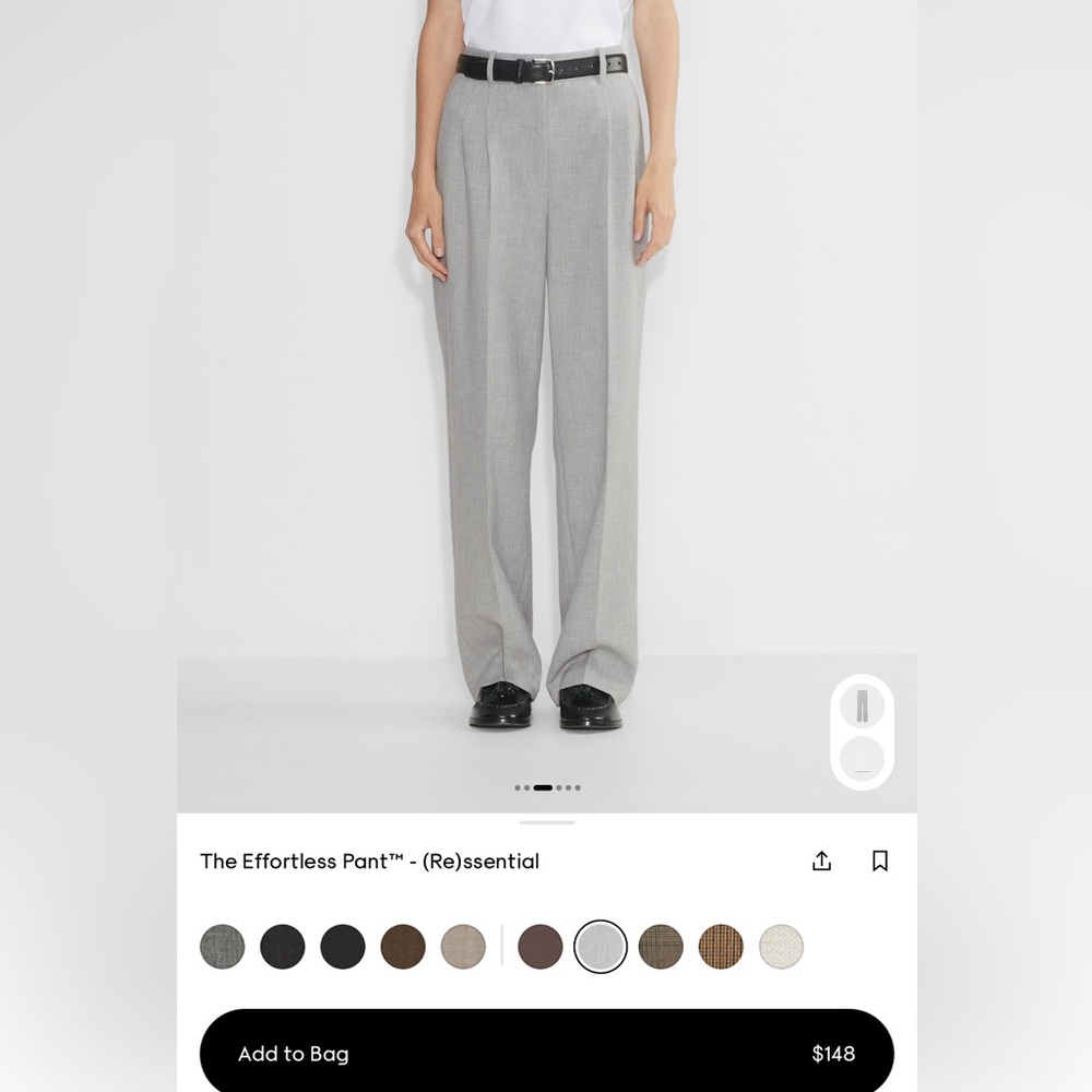 Aritzia Effortless Pant (Re)essential in Heather Chrome